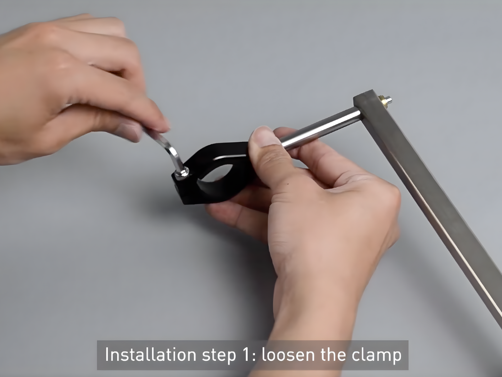 Installation step 1: loosen the clamp