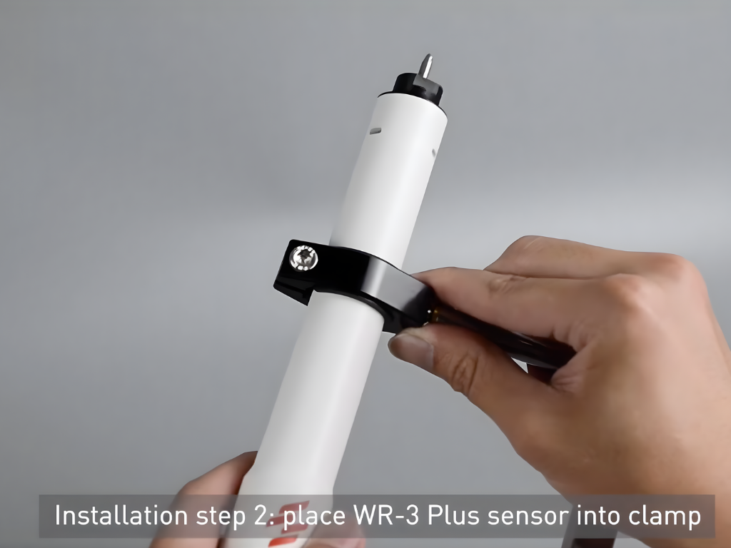 Installation step 2: place WR-3 Plus sensor into clamp