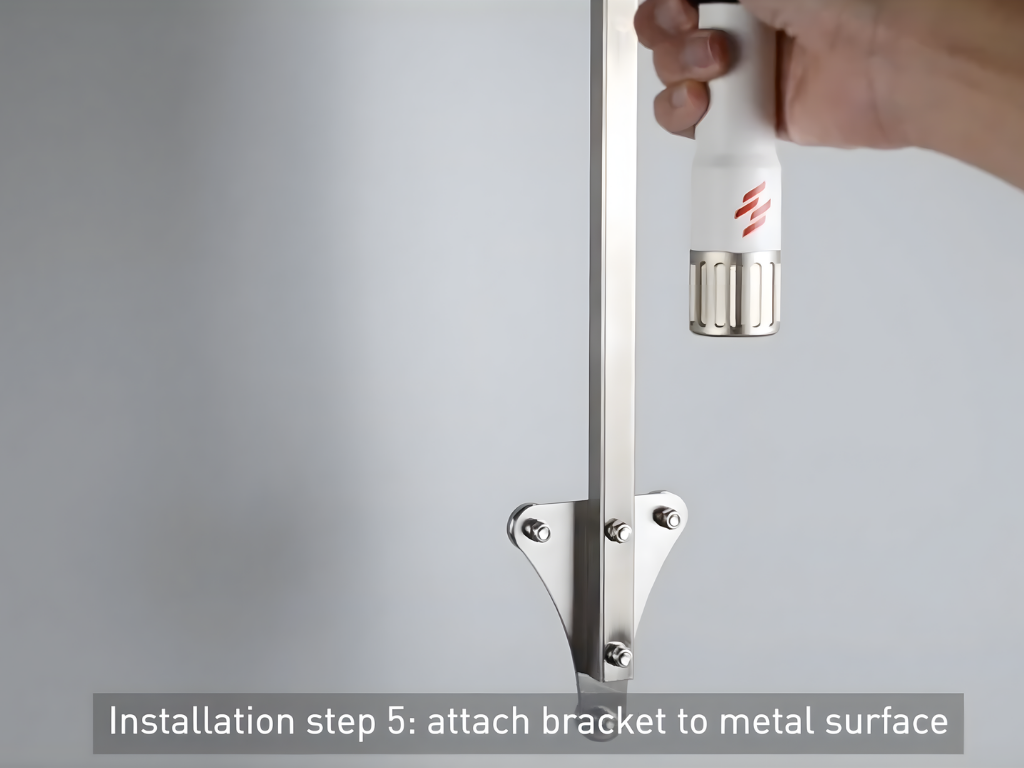 Installation step 5: Attach the bracket into the desired placement point at your crane.