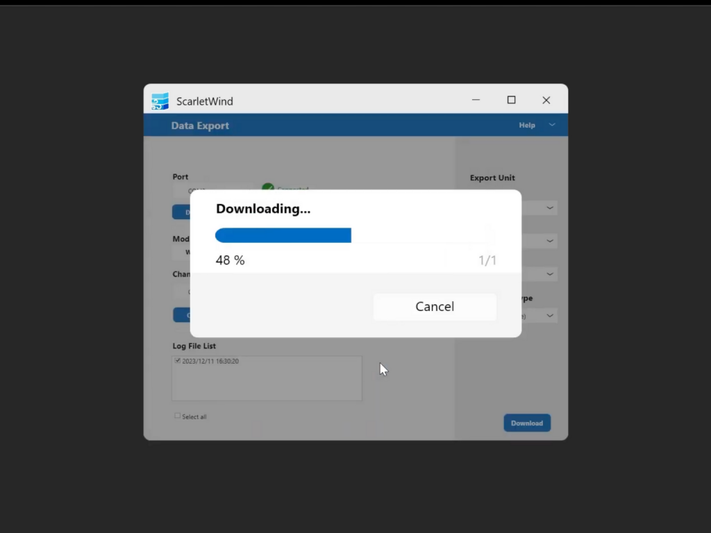 A download progress window will pop up. Please wait, as the download time may depend on the file size.