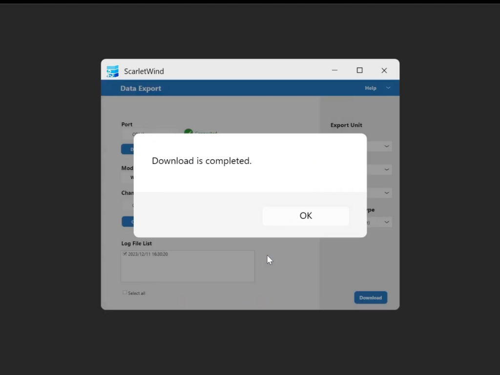Once the download is complete, a message will appear: “Download is completed”. Click “OK” to finish.