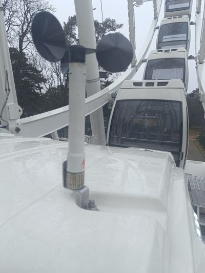 WR-3 Plus wireless wind speed sensor installed at the ferris wheel