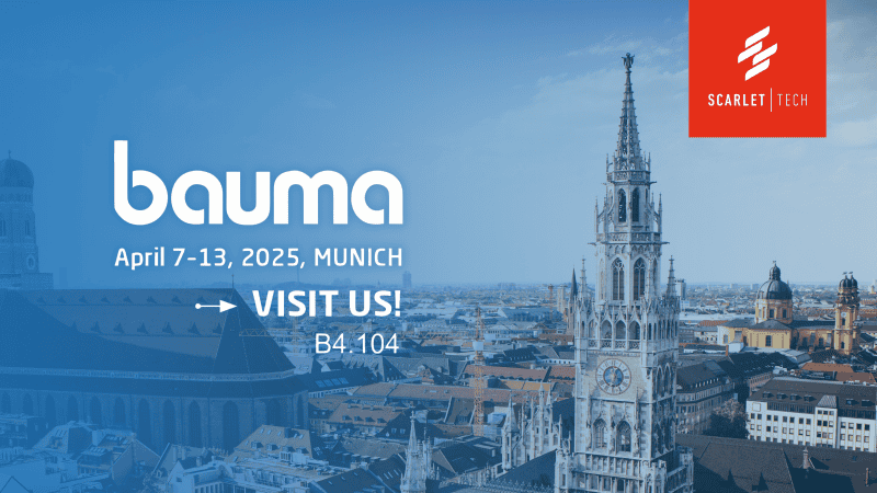 Scarlet Tech will exhibit at bauma 2025, the leading trade fair for construction machinery, from April 7–13 at Trade Fair Center Messe München, Germany. Visit us at Booth B4.104.