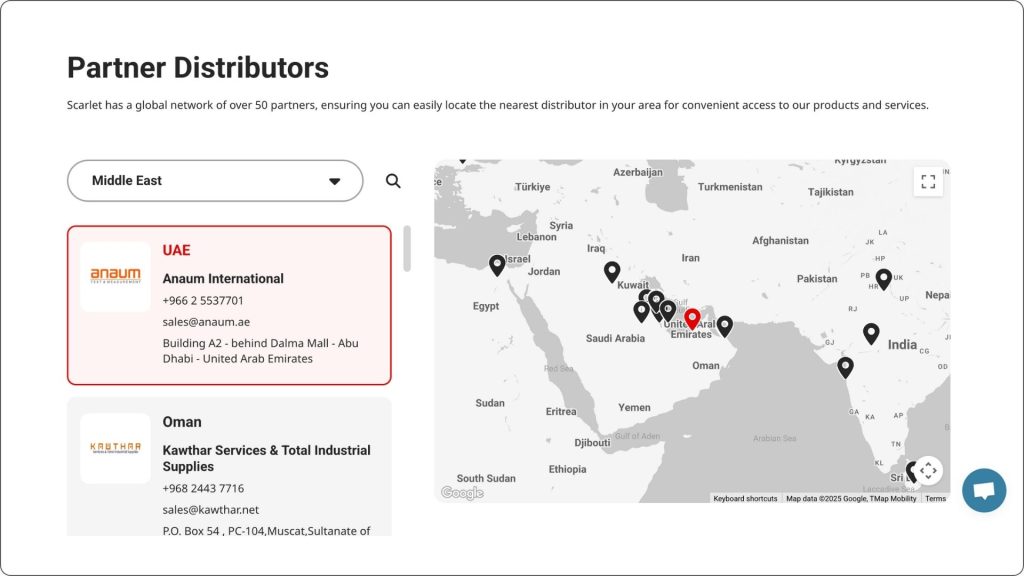 Find distributors based on region area