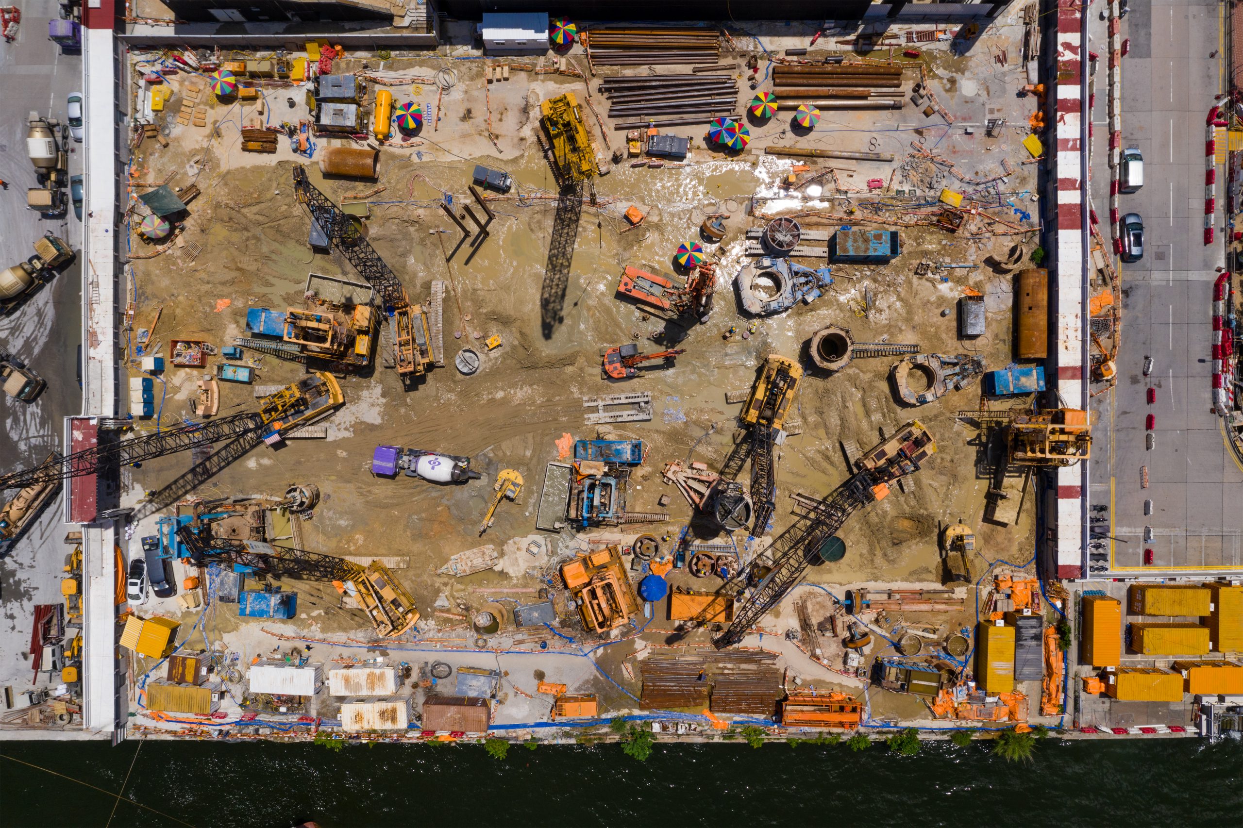 Top View of a Construction Site