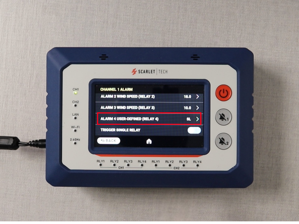 Scroll down and select ALARM 4 USER-DEFINED.