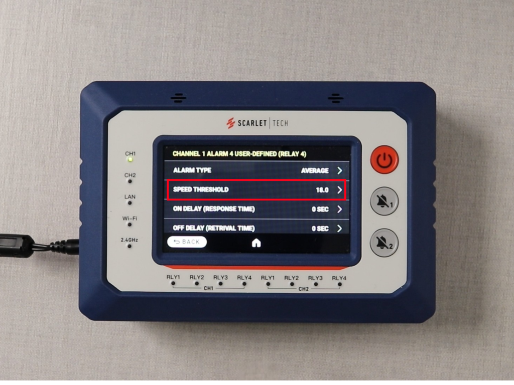 Choose SPEED THRESHOLD