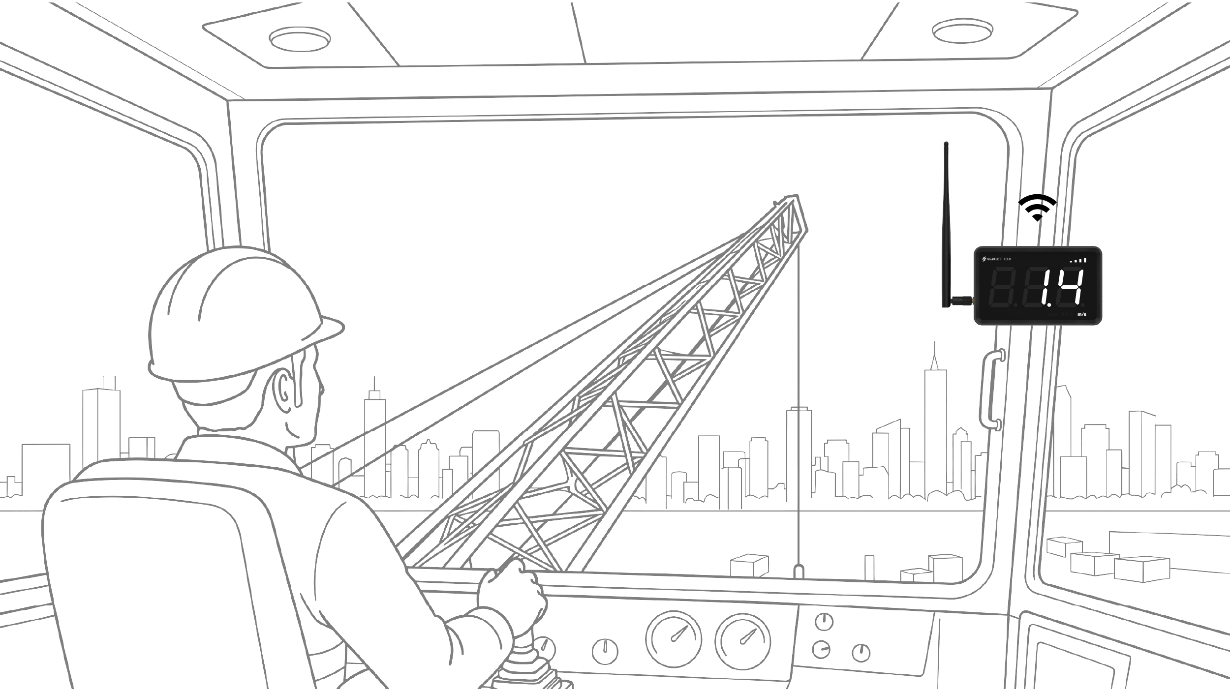 WindView Anemometer in the Crane Cab